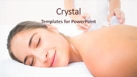  Presentation with health - Slide deck consisting of cupping therapy - beautiful brunette with vacuum cups background and a  colored foreground