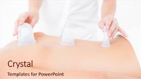  Presentation with close up view of the compass on old paper - Presentation theme having cupping therapy - close up view of woman background and a  colored foreground