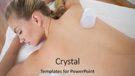  Presentation with spa - PPT layouts with cupping therapy - pretty blonde with vacuum cup background and a  colored foreground