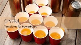  Presentation with beer pong table - Beautiful slides featuring cups and cans on table backdrop and a  colored foreground