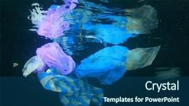  Presentation with plastic straws - Beautiful slide deck featuring cups dumped into ocean backdrop and a ocean colored foreground