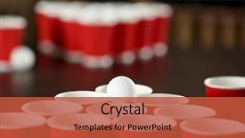  Presentation with beer pong table - Presentation theme consisting of cups for game beer pong background and a red colored foreground