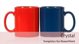  Presentation with tea coffee - Cool new slides with cups for tea or coffee backdrop and a coral colored foreground