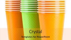  Presentation with white differene - PPT theme consisting of cups in different color isolated background and a gold colored foreground