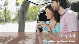  Presentation with tailgate - Amazing presentation theme having cups leaning in open tailgate backdrop and a  colored foreground