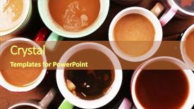  Presentation with cappuccino - Beautiful presentation theme featuring cups of cappuccino closeup backdrop and a red colored foreground