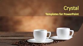  Presentation with ingredients brown sugar coffee beans - Audience pleasing PPT layouts consisting of cups of coffee and beans backdrop and a tawny brown colored foreground