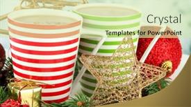  Presentation with cacao - Audience pleasing slide deck consisting of cups of hot cacao backdrop and a soft green colored foreground