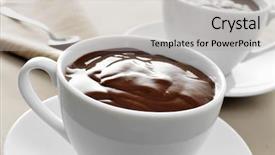  Presentation with hot chocolate - PPT theme having cups of spanish hot chocolate background and a light gray colored foreground