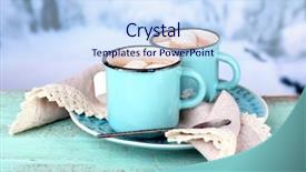  Presentation with cocoa - Audience pleasing presentation theme consisting of holiday season - cups of tasty hot cocoa backdrop and a sky blue colored foreground
