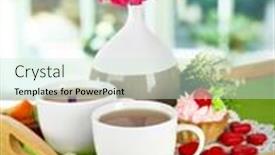  Presentation with tea cake - PPT layouts consisting of lock key side - color image of an blue background and a dark gray colored foreground