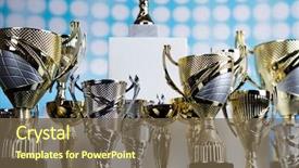  Presentation with sport award - Presentation featuring cups of winners award background and a violet colored foreground