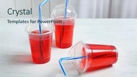  Presentation with jelly - Presentation design having cups on table april fools background and a lemonade colored foreground