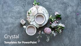  Presentation with cocoa - Theme consisting of cups-with-cocoa-and-marshmallows background and a gray colored foreground