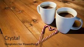  Presentation with food cocoa - Amazing PPT layouts having cups with hot chocolate backdrop and a red colored foreground