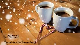  Presentation with food cocoa - Audience pleasing presentation consisting of cups with hot chocolate backdrop and a gold colored foreground