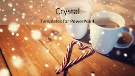  Presentation with food cocoa - PPT theme consisting of cups with hot chocolate background and a coral colored foreground