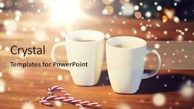  Presentation with food cocoa - Cool new slides with cups with hot chocolate backdrop and a lemonade colored foreground