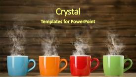  Presentation with bamboo cups - Audience pleasing slide deck consisting of cups with steaming drinkthe cups backdrop and a tawny brown colored foreground