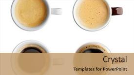  Presentation with collage - PPT layouts enhanced with cups with tasty coffee background and a coral colored foreground