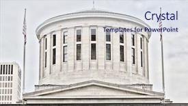  Presentation with statehouse - Amazing slide set having cupula at the ohio backdrop and a sky blue colored foreground