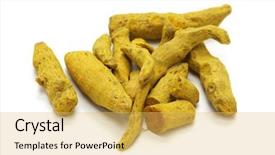 Presentation with turmeric - Beautiful presentation theme featuring curcumin - dried whole turmeric backdrop and a yellow colored foreground