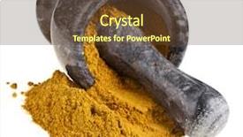  Presentation with curcumin - Theme consisting of curcumin - marble mortar with curry powder background and a tawny brown colored foreground