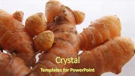  Presentation with curcumin - Amazing theme having curcumin - turmeric isolated in white background backdrop and a tawny brown colored foreground