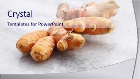  Presentation with turmeric - Audience pleasing presentation consisting of curcumin - turmeric isolated in white background backdrop and a sky blue colored foreground