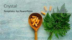  Presentation with herbal capsule - Beautiful slide set featuring curcumin-is-a-dietary-supplement backdrop and a light blue colored foreground
