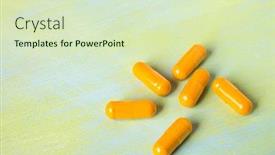  Presentation with curcumin - PPT theme with curcumin-supplements-in-capsules background and a soft green colored foreground