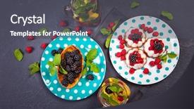  Presentation with chocolate dessert - Beautiful theme featuring curd-chocolate dessert without sugar backdrop and a dark gray colored foreground