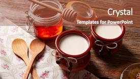  Presentation with dairy - Beautiful theme featuring curd dairy dessert with honey backdrop and a red colored foreground