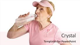  Presentation with running race - Slide deck with cure for breast cancer background and a lemonade colored foreground