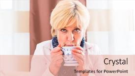  Presentation with common cold cough - Presentation theme enhanced with cure her bad cold background and a  colored foreground