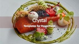  Presentation with sauces - Colorful PPT theme enhanced with cured or smoked salmon wit backdrop and a tawny brown colored foreground