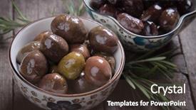  Presentation with calamansi fruit - PPT theme consisting of cured pickled or brined olive background and a  colored foreground