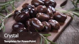 Presentation with shades of olive green - Audience pleasing PPT theme consisting of cured pickled or brined olive backdrop and a tawny brown colored foreground