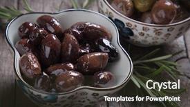  Presentation with fruit and trees - Presentation design consisting of cured pickled or brined olive background and a  colored foreground