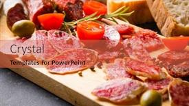  Presentation with tapas - Beautiful presentation featuring cured-pork-and-beef-sausages backdrop and a red colored foreground