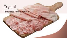  Presentation with meals - Theme featuring cured-pork-meals-salami background and a lemonade colored foreground