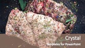  Presentation with cure - PPT theme enhanced with cured wild pork belly background and a coral colored foreground