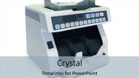  Presentation with electronic - Colorful theme enhanced with curency counting machine - electronic currency counter isolated backdrop and a light blue colored foreground