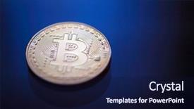  Presentation with blue gold - Audience pleasing slides consisting of curency on blue glass background backdrop and a wine colored foreground