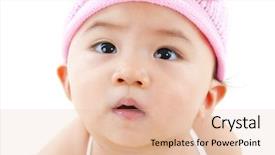  Presentation with baby girl welcome - Cool new PPT layouts with coffee beans with cup and floral tablecloth on wood table backdrop and a gray colored foreground