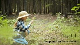  Presentation with adventure - Slide deck enhanced with curious-girl-in-a-hat background and a yellow colored foreground