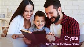  Presentation with fire close up flames - PPT theme featuring curious son making first progress background and a wine colored foreground