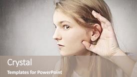  Presentation with teenage girl - Colorful presentation design enhanced with curious teenage girl overhearing something backdrop and a  colored foreground