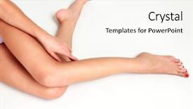  Presentation with beautiful skin - Colorful presentation theme enhanced with s curity - beautiful long woman's legs backdrop and a cream colored foreground