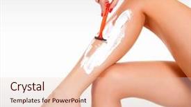  Presentation with close up baby girl knitted - PPT theme enhanced with s curity - closeup shot of woman's legs background and a lemonade colored foreground